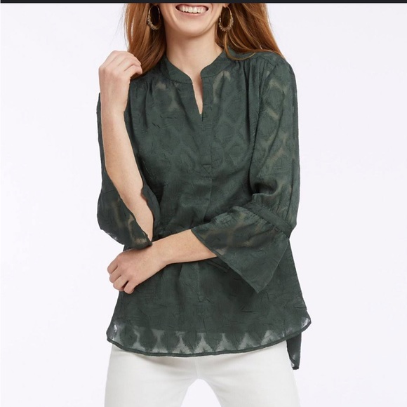 NIC+ZOE Women's Reserve Top in Urban Green - size PM - Picture 3 of 15